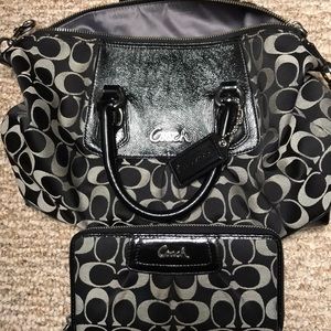 Authentic coach purse with matching wallet